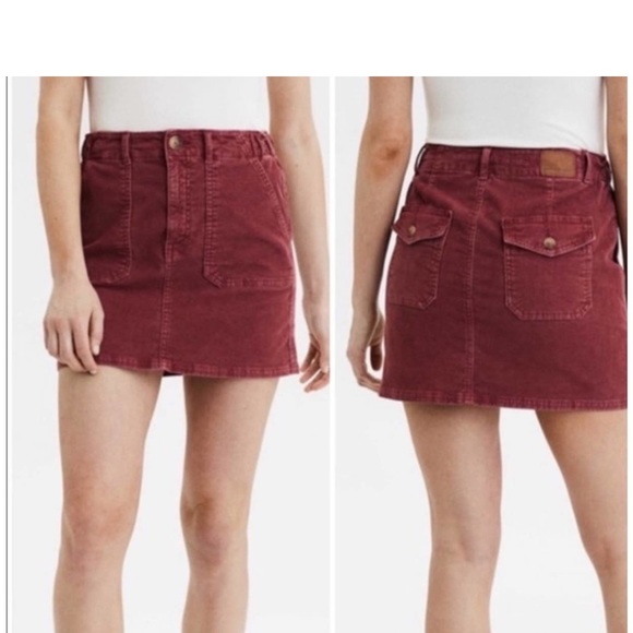 American Eagle Pink Corduroy Mini Skirt Sz. 12 - Picture 2 of 8